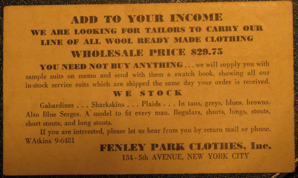 Tailoring advertisement.