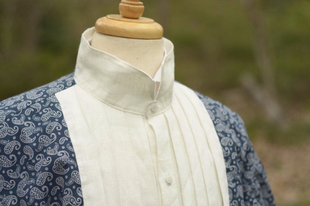 Victorian 1860s pleated-front shirt.