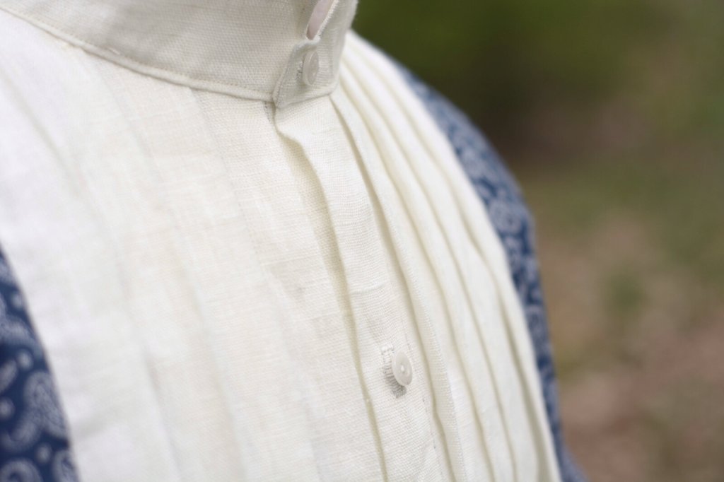 Victorian 1860s pleated-front shirt.