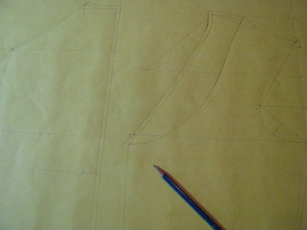 Drafting a waistcoat.