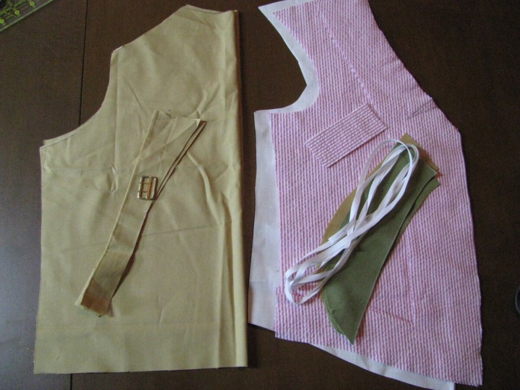 Waistcoat fabric cut out.