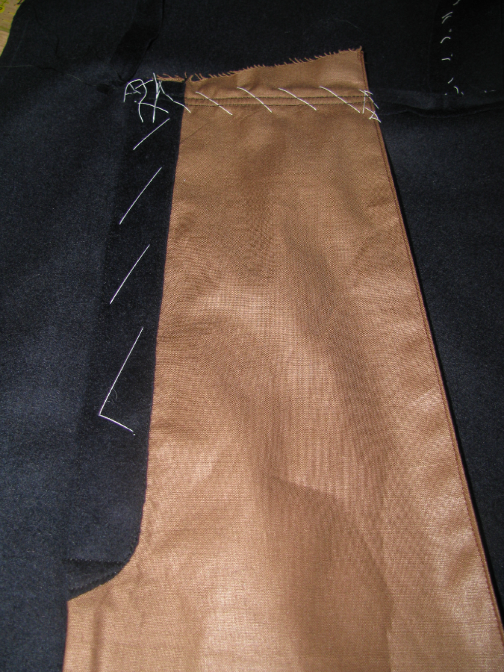 A pleat pocket for an enlisted frock coat.