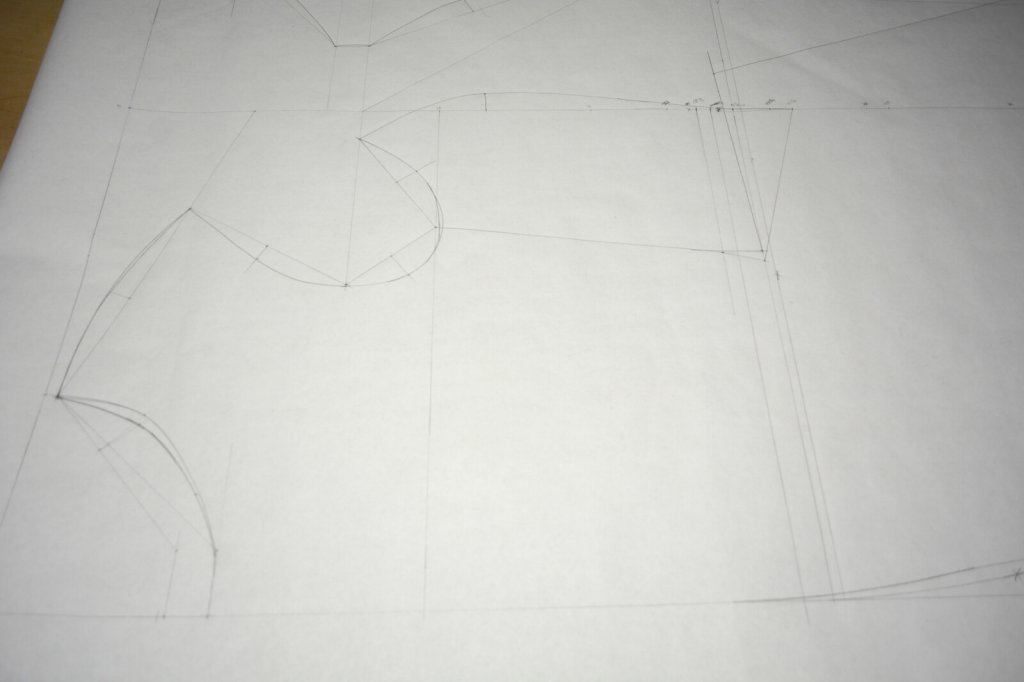 Coat pattern after drafting.